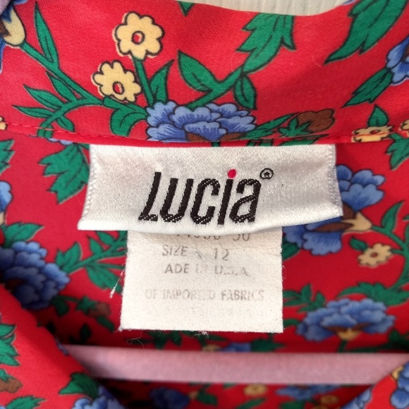 Lucia Vintage Red Floral Button Down Top - Picture 4 of 5